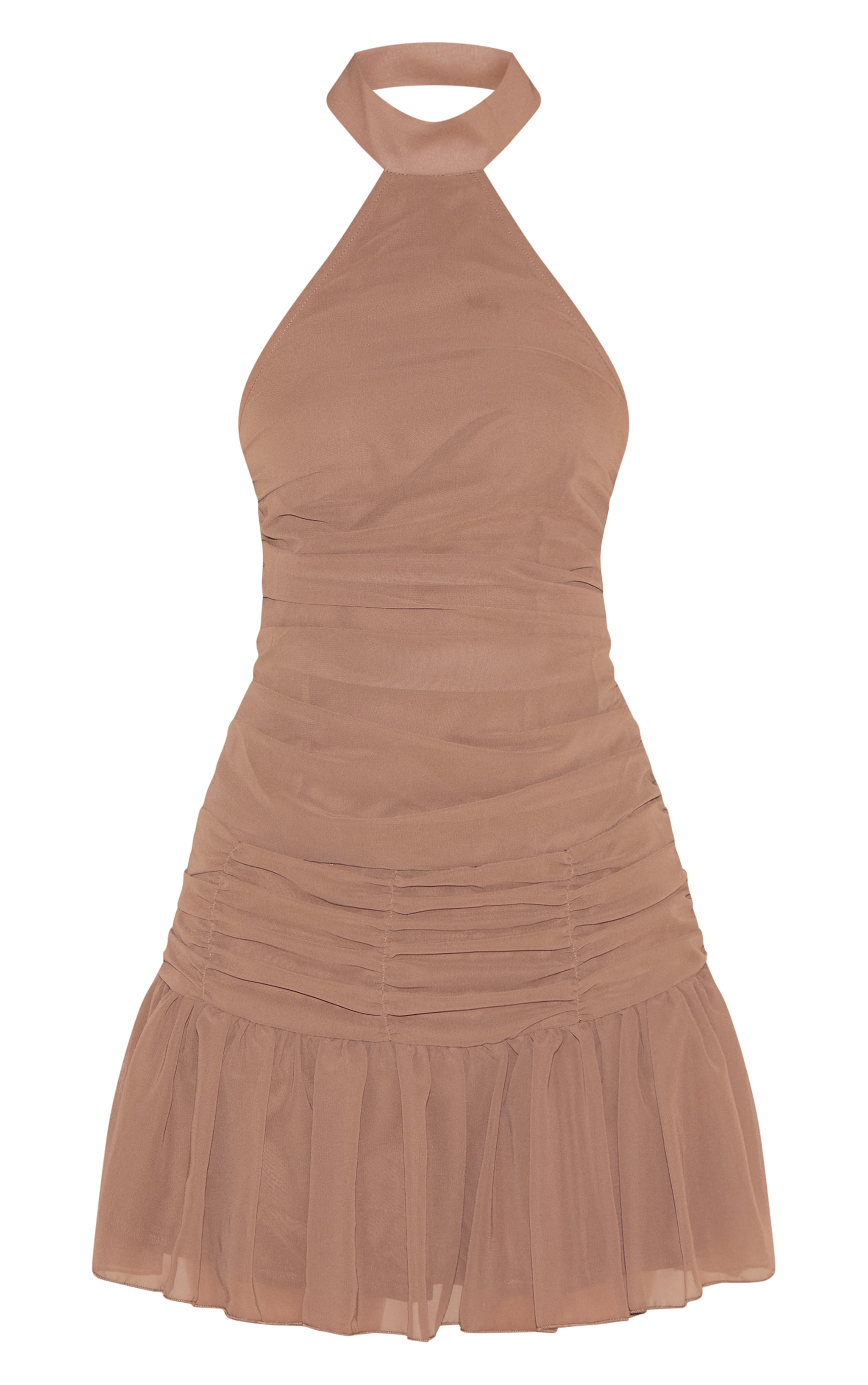 Mushroom Chiffon Halter Neck Mini Dress image 5