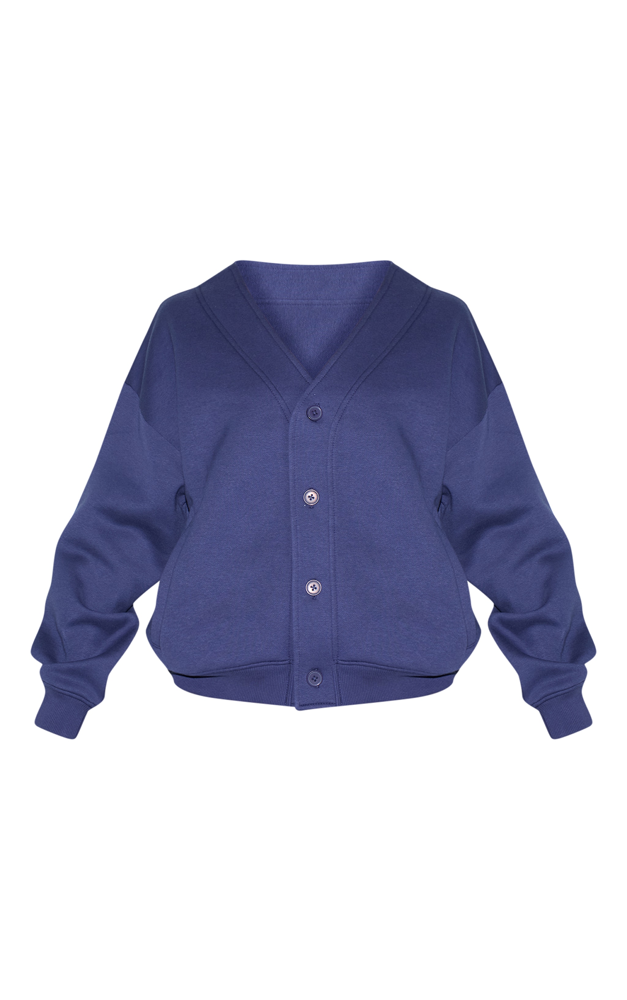 Petite Navy Button Up Sweatshirt image 5