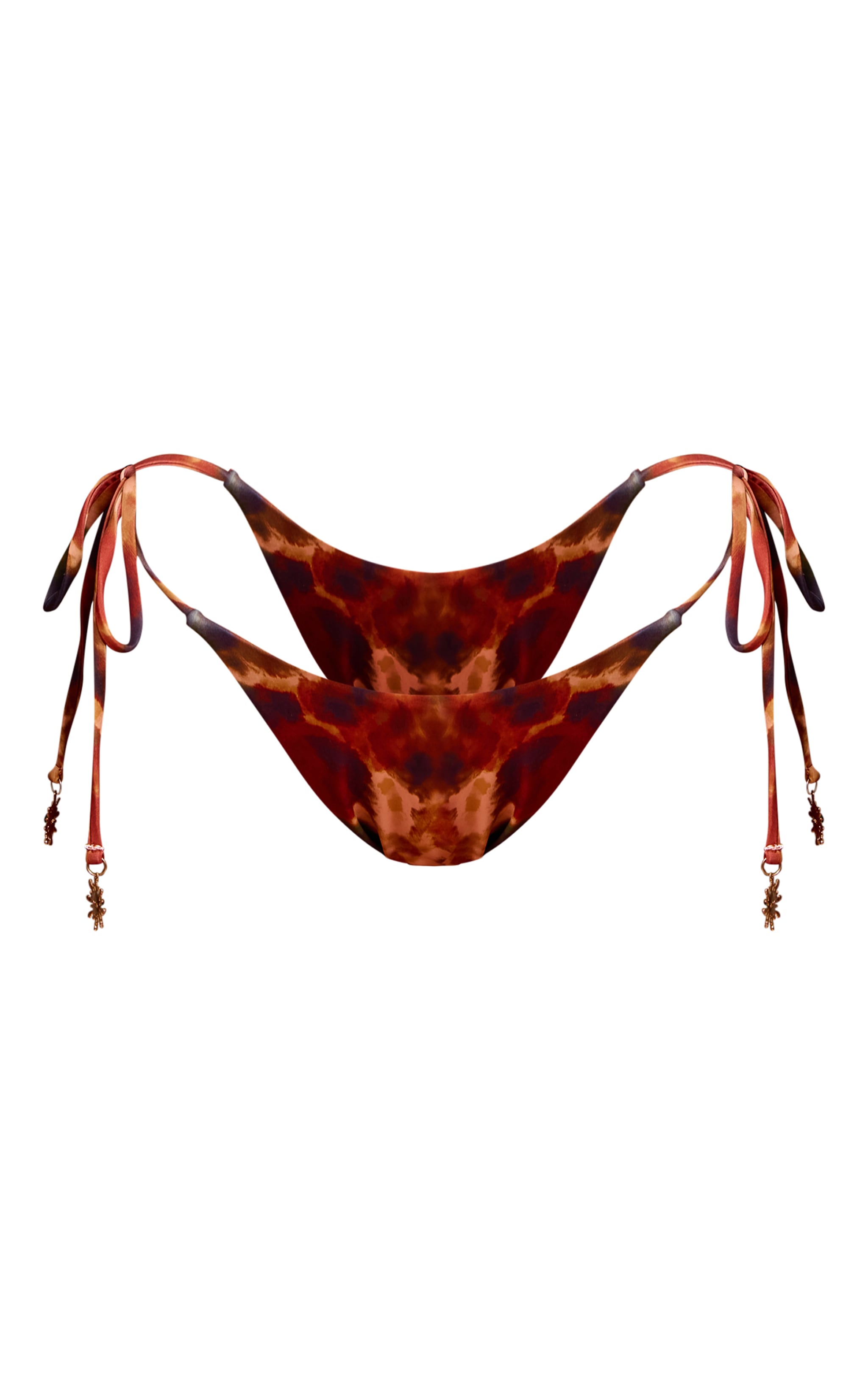 Bas de maillot de bain rouille imprimé giraffes noué sur les côtés à empiècements image 5