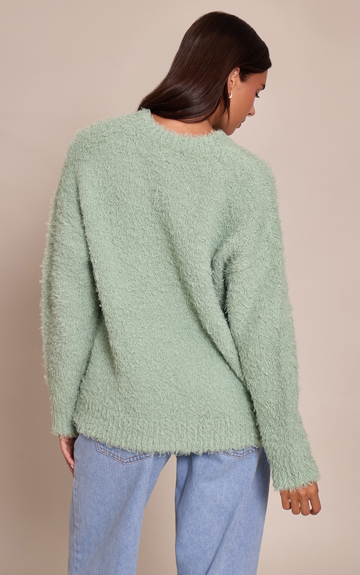 Mint Teddy Knit Oversized Sweater image 2