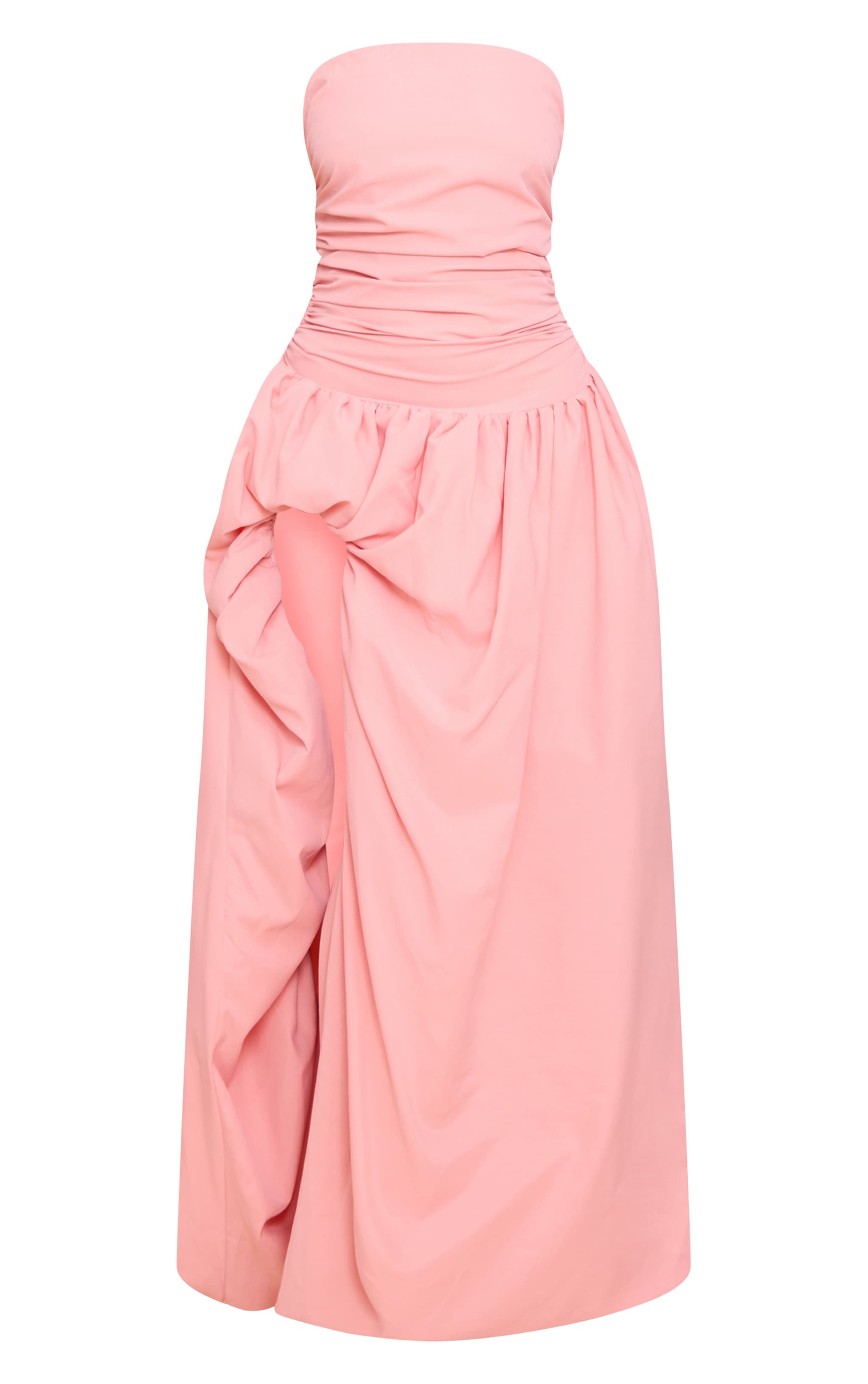 Blush Ruched Bandeau Split Maxi Dress image 5