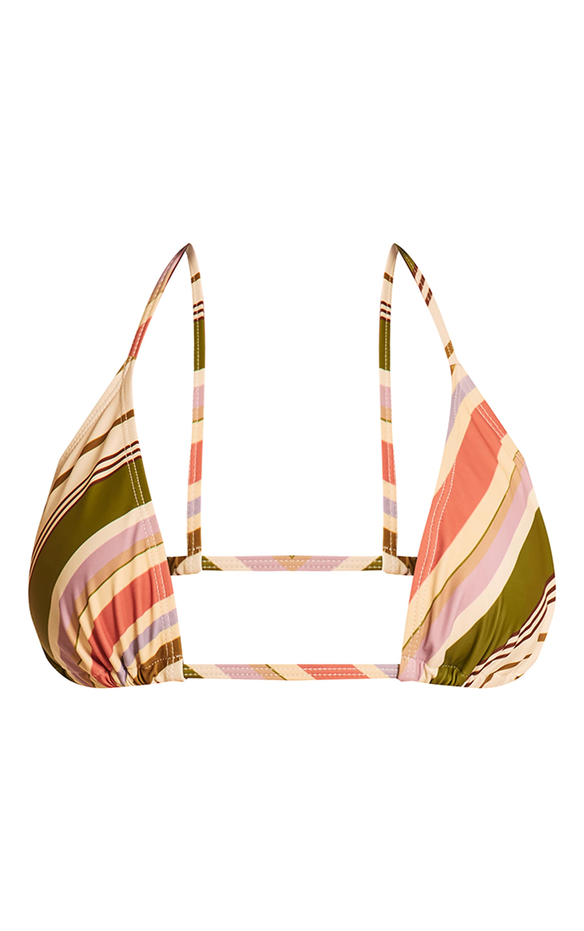 Haut de maillot de bain triangle multicolore à rayures diagonales image 5