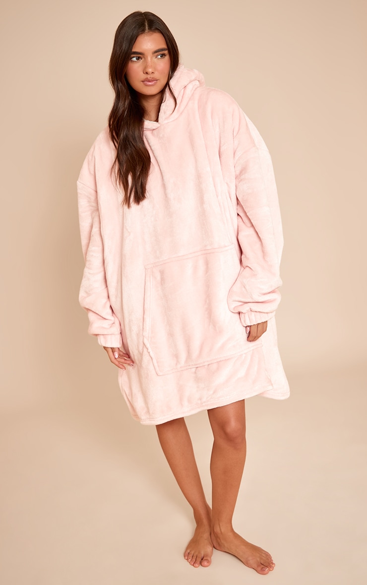 Pink Fleece Lined Hooded Oodie image 1