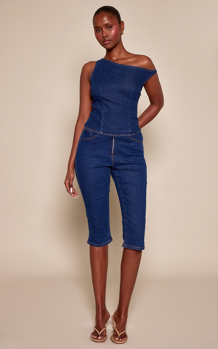 Indigo Denim Low Rise Capri