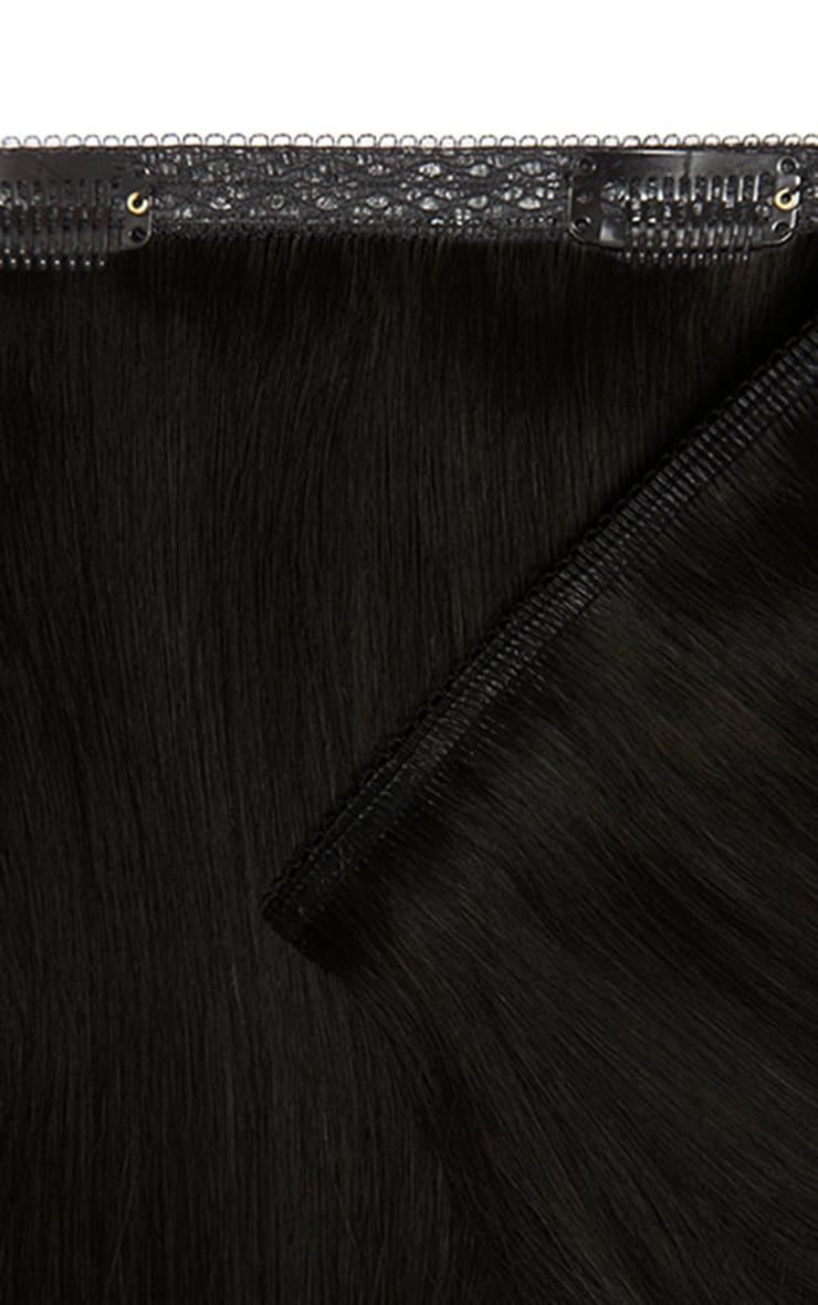 Beauty Works 18 inch Double Hair Set Weft Clip in Extensions Natural Black image 3