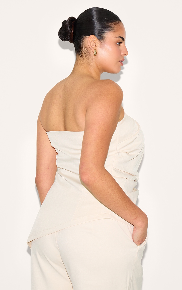 Plus Almond Tailored Woven Top image 2