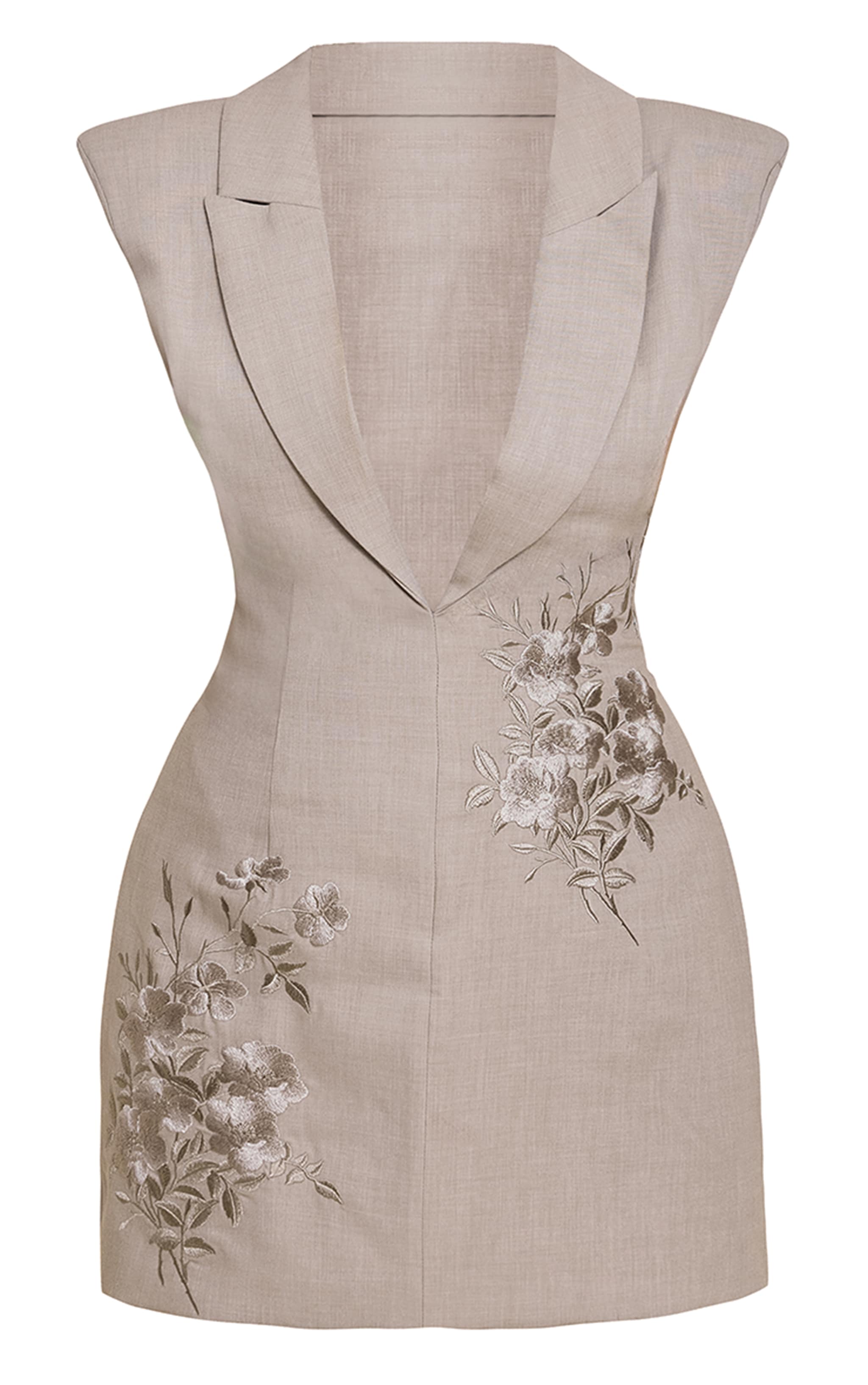 PLT Label Stone Embroidered Sleeveless Corset Detail Blazer Dress image 5