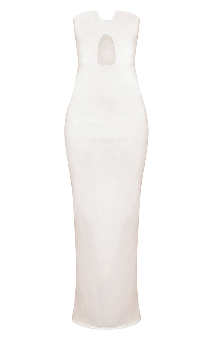 White scuba bandeau deals maxi dress