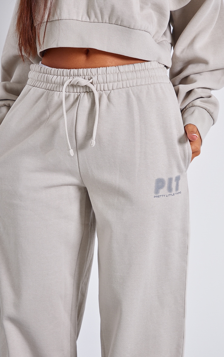 Petite Jogging droit deluxe gris pierre à logo image 4