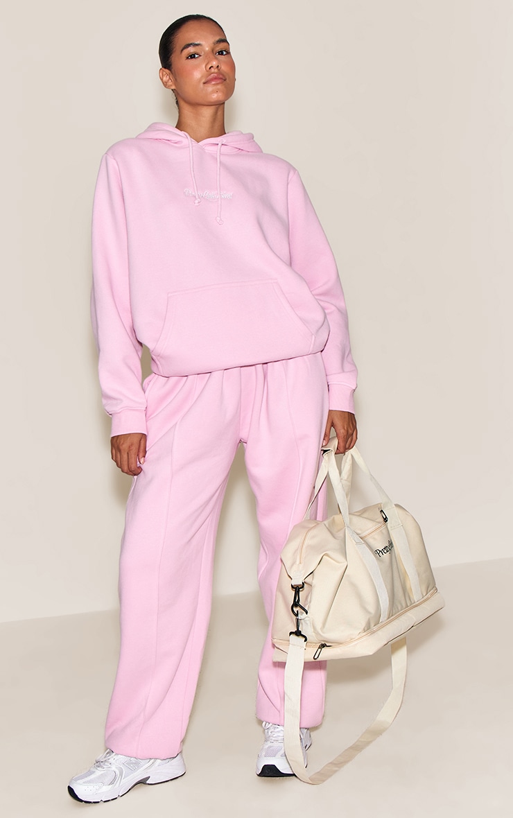 Pink Embroidered Oversized Sweat Hoodie image 3