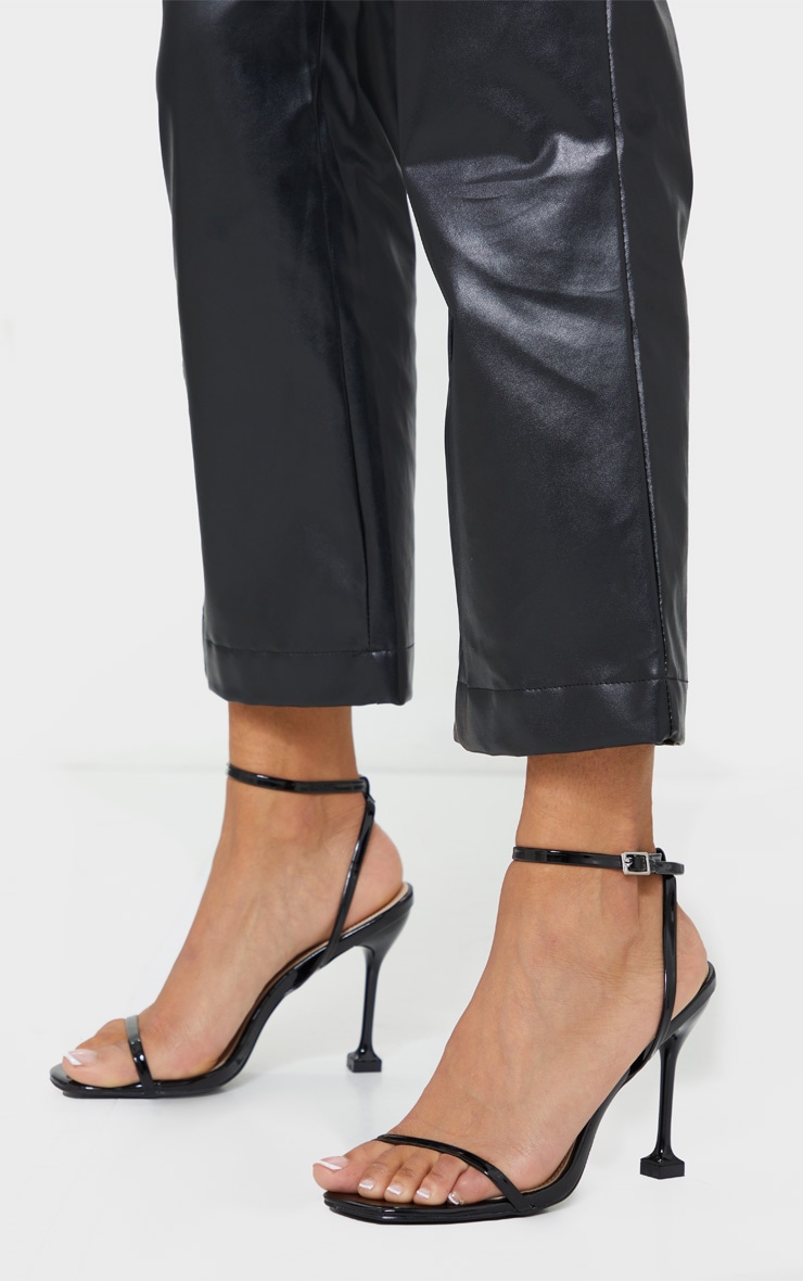 Black Square Toe Cake Stand Barley There High Heels