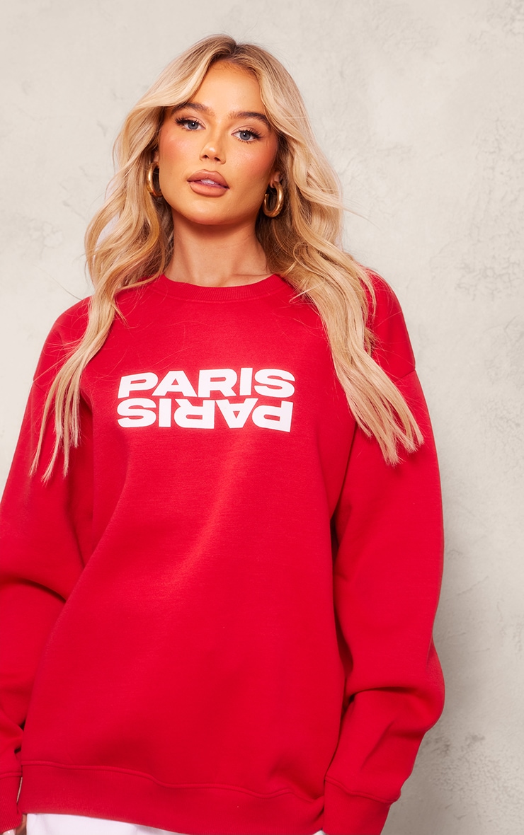 Red Paris Printed Sweatshirt image 4