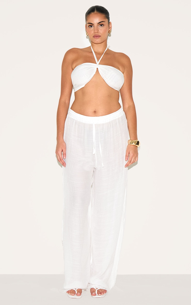 Plus White Pants & Top Set image 1