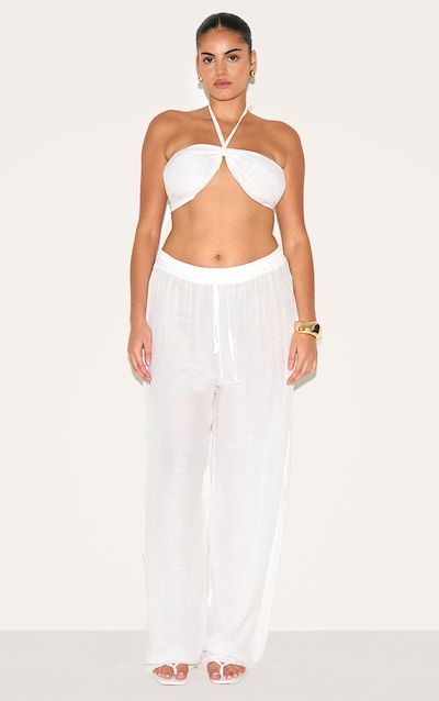 Plus White Pants & Top Set