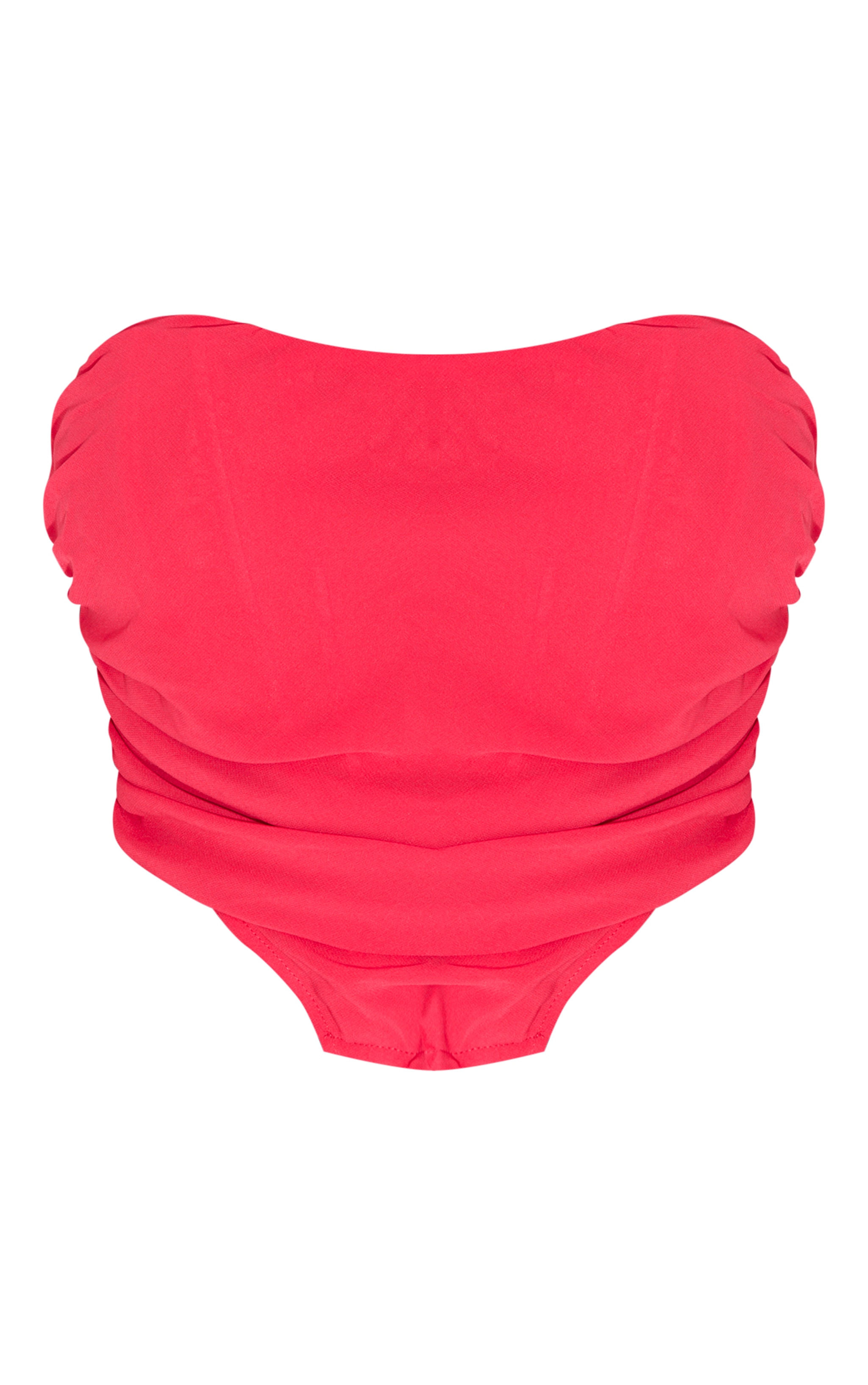 Shape Red Chiffon Ruched Corset Crop Top image 5