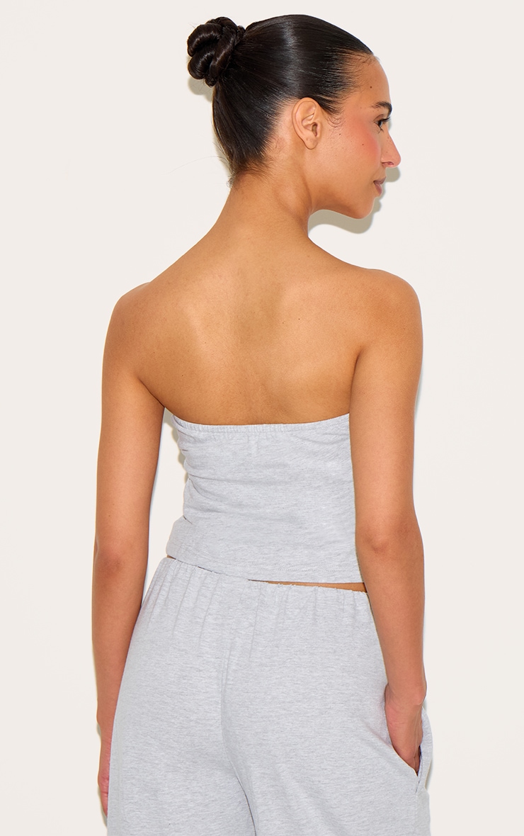 Petite Ash Grey Elasticated Longline Bandeau Top image 2