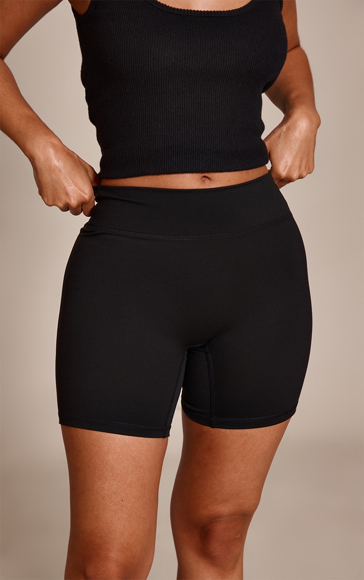Petite Black High Waist Sculpt Gym Shorts image 2