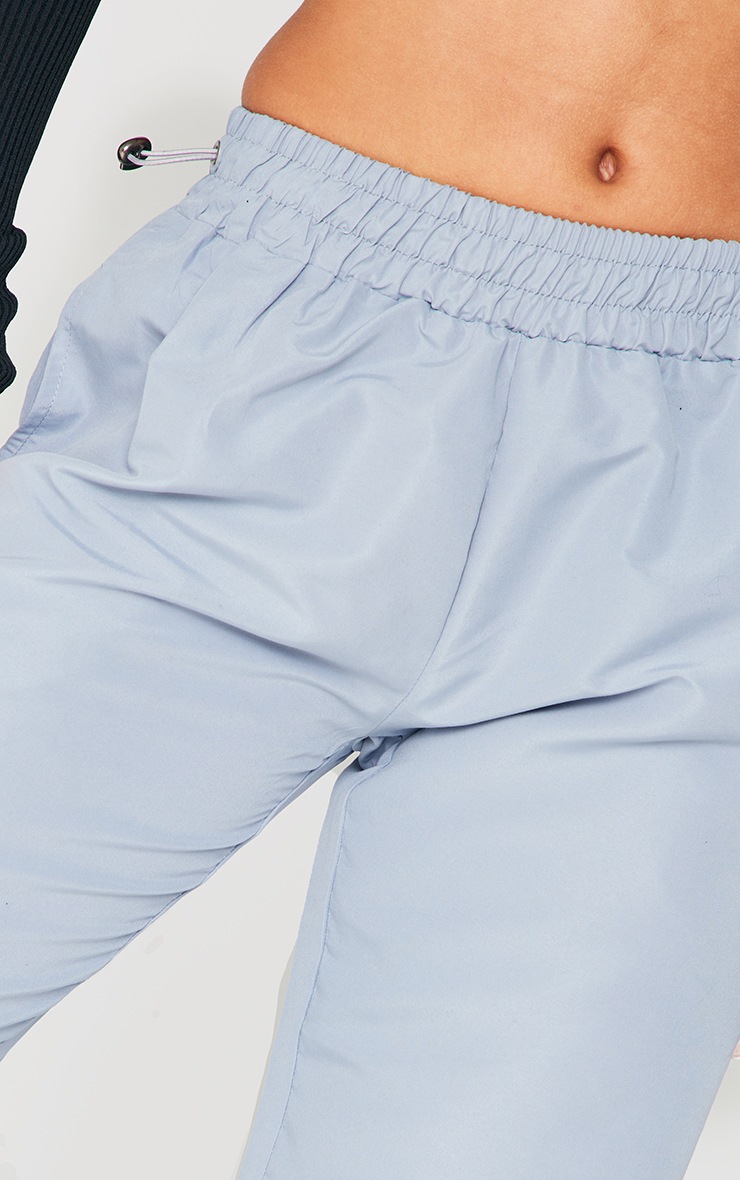 Grey Low Rise Shell Toggle Waist Cuffed Cargos image 4