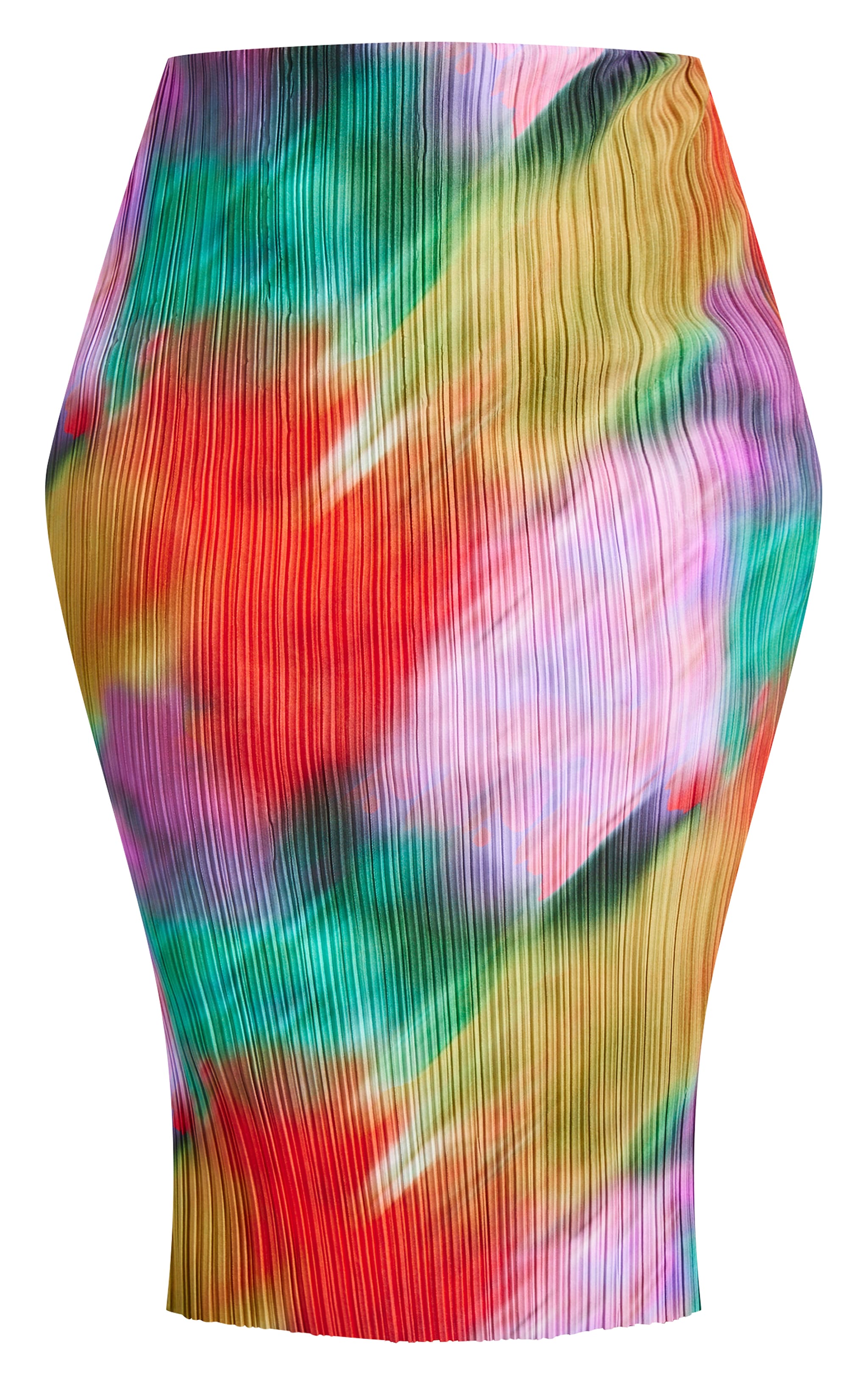Plus Multi Print Plisse Midi Skirt image 6