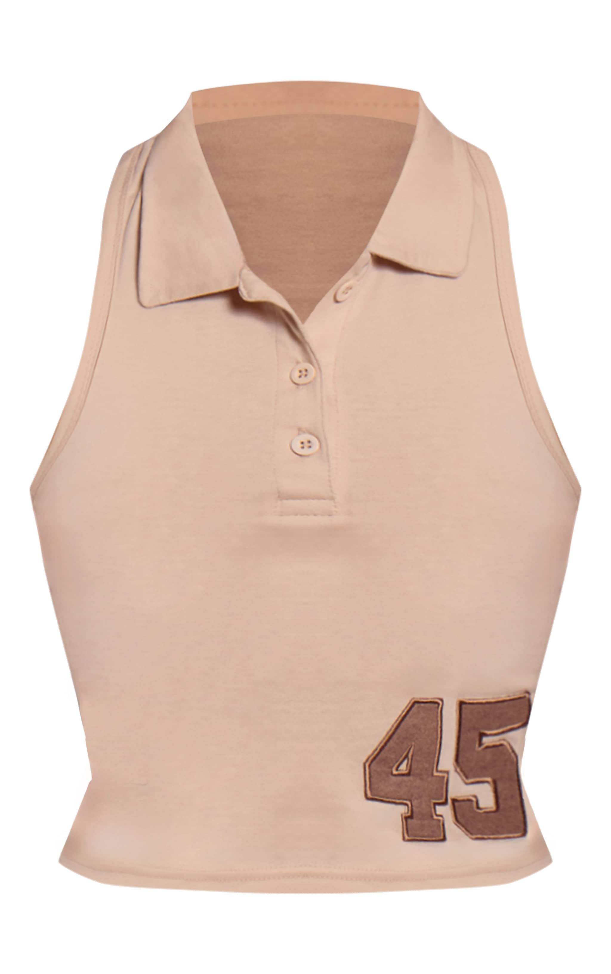 Stone Embroidered 45 Graphic Halterneck Button Up Top image 5