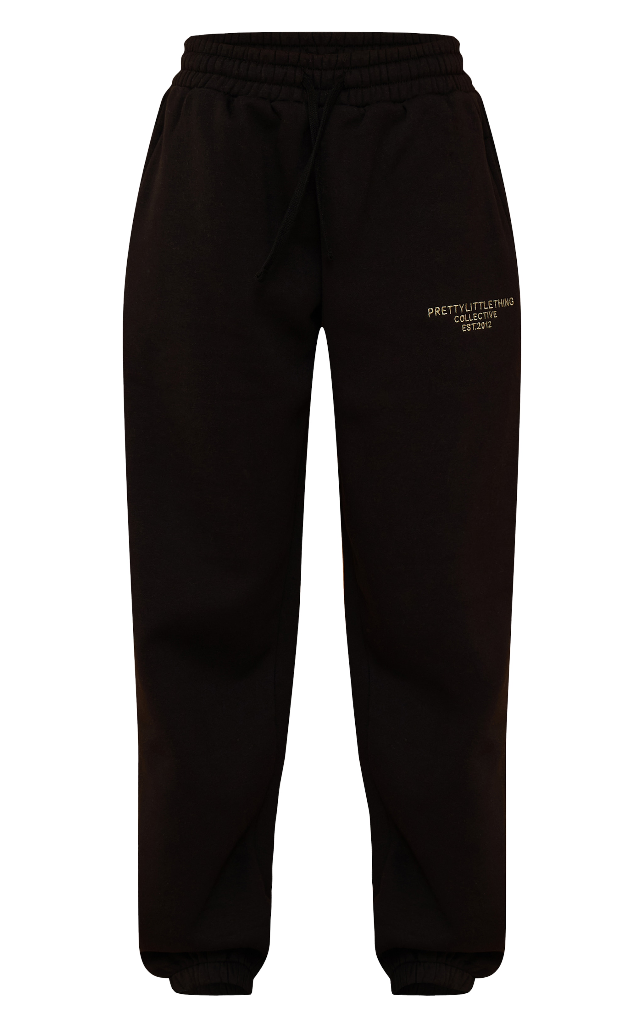 PRETTYLITTLETHING Black Print Cuffed Sweatpants image 5