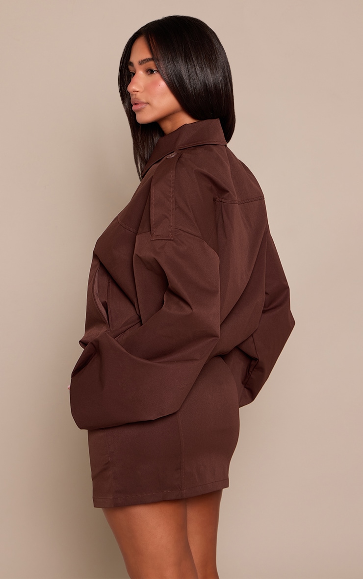 Petite Chocolate Seam Detail Tailored Mini Skirt image 3