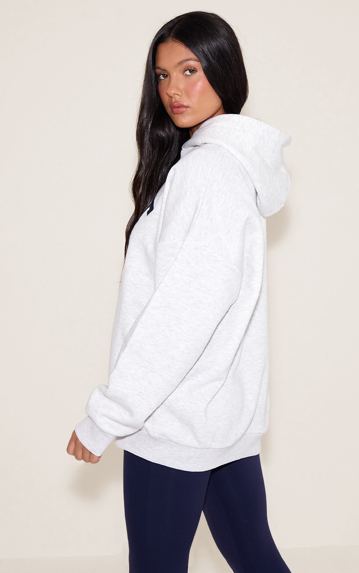 PRETTYLITTLETHING Ash Grey Logo Oversized Hoodie image 2