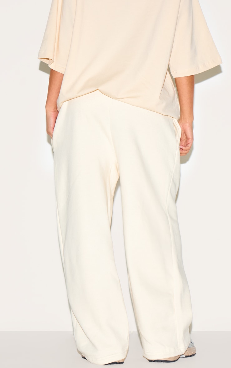 Petite Cream Oversized Wide Leg Sweatpants image 3