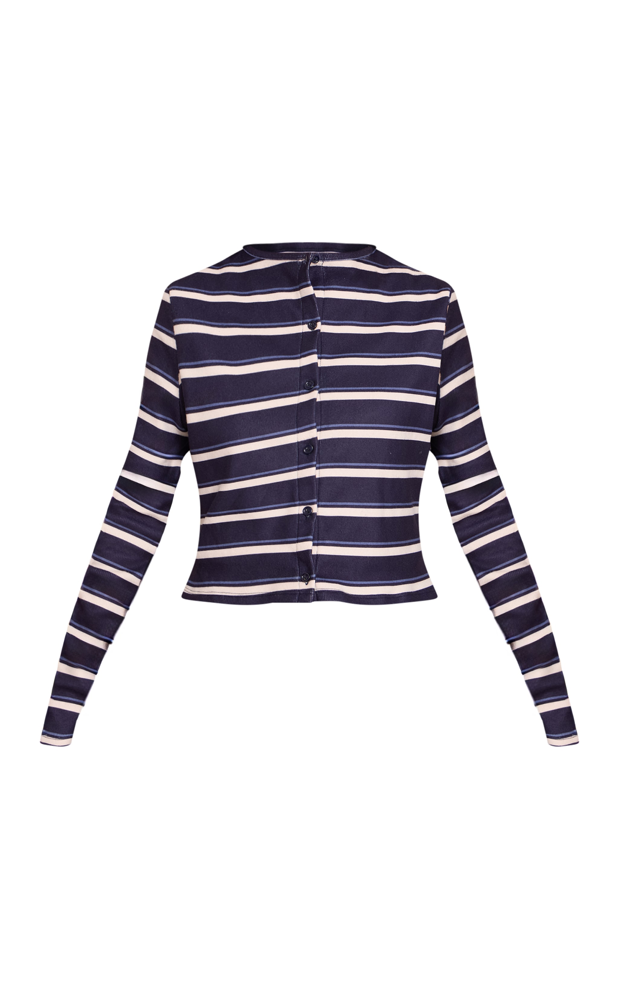 Petite Cardigan bleu marine à rayures et boutons image 5