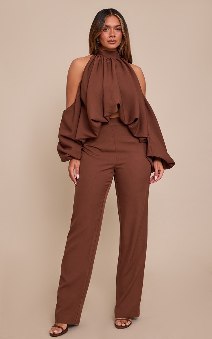 Shape Chocolate Tailored Straight Leg Pants