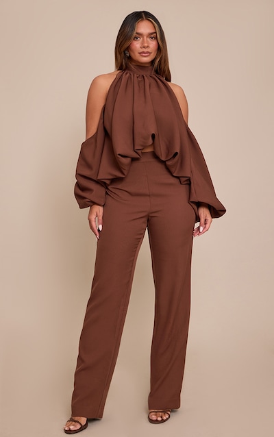 Shape Chocolate Tailored Straight Leg Pants