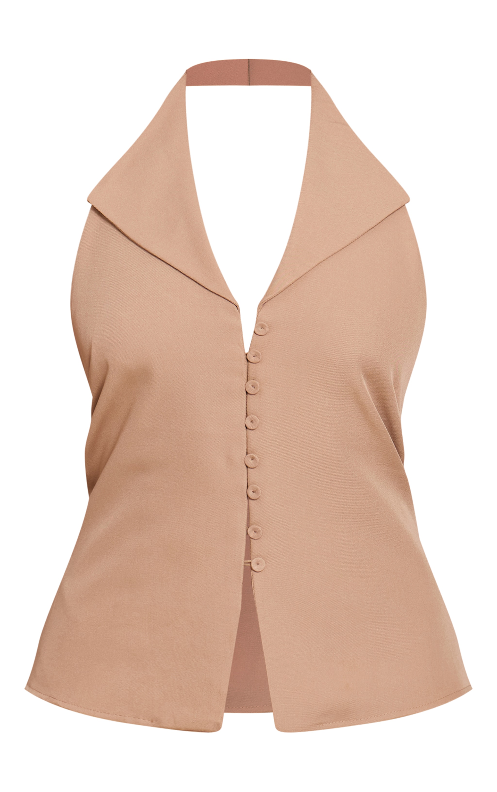 Mocha Collar Button Down Detail Romper image 5