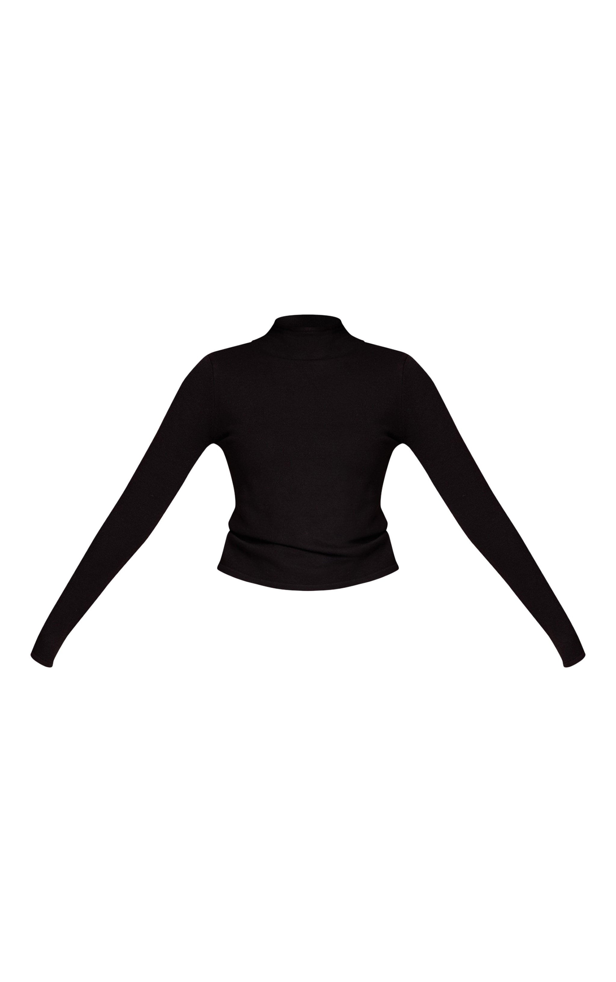 Black Fine Knit High Neck Sweater image 5