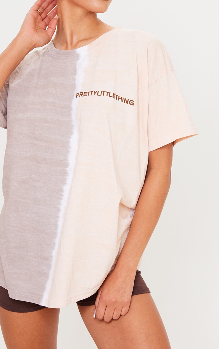 PRETTYLITTLETHING T-shirt gris pierre tie & dye à slogan image 4