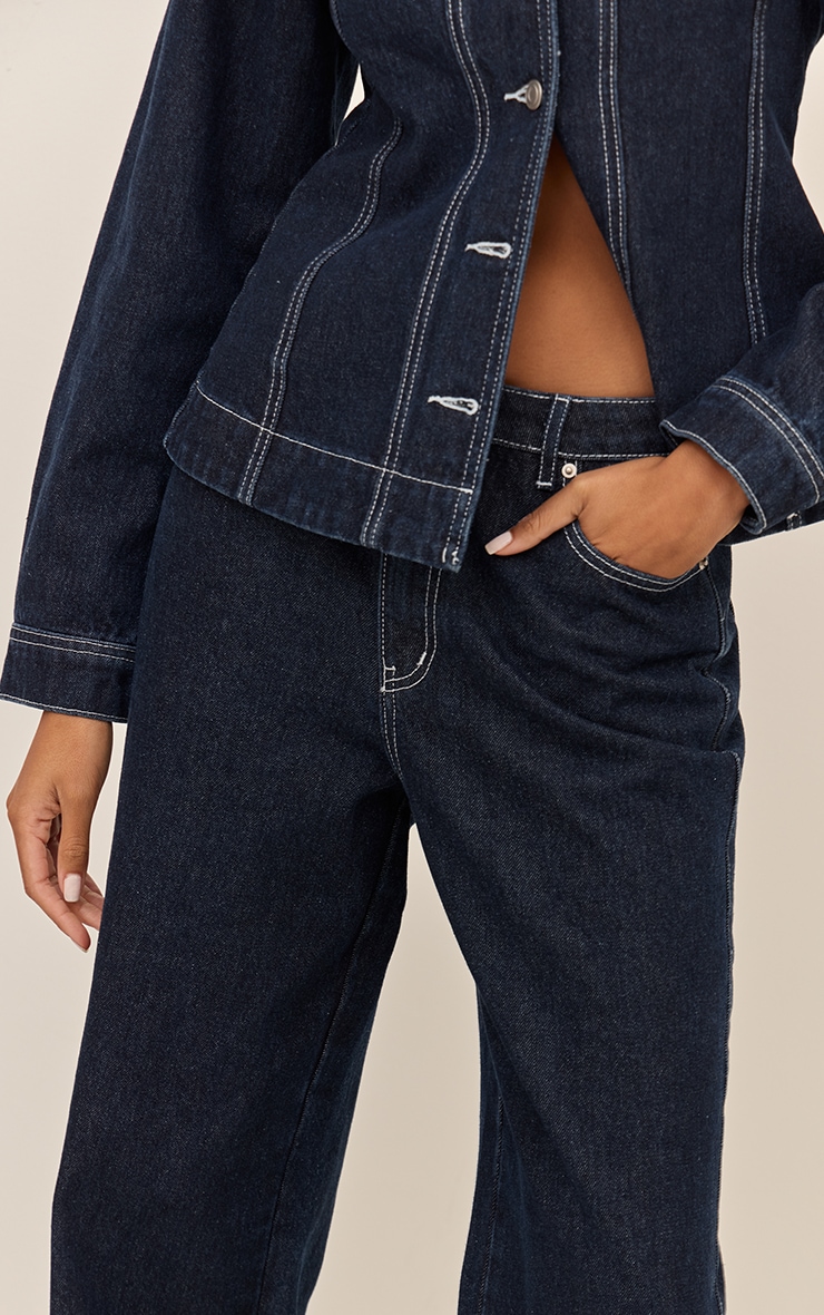 Raw Indigo High Waisted Denim Straight Leg Jeans image 4