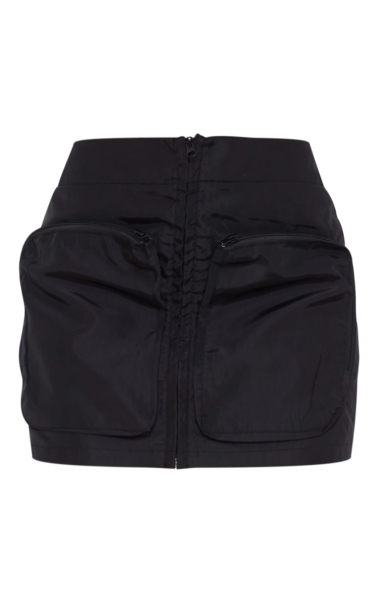 Black Shell Pocket Detail Cargo Skirt image 6