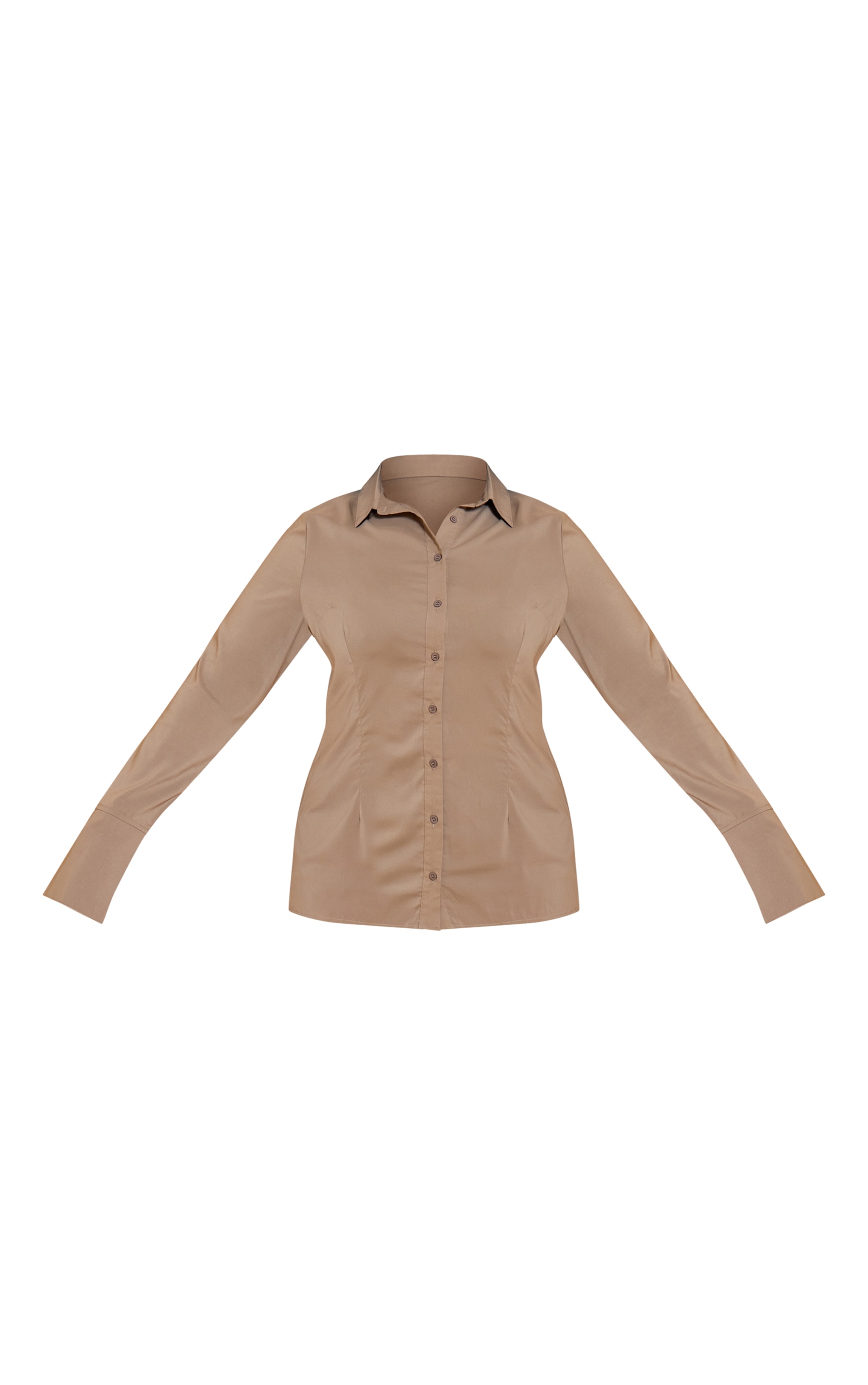 Plus Brown Chiffon Fitted Shirt image 5