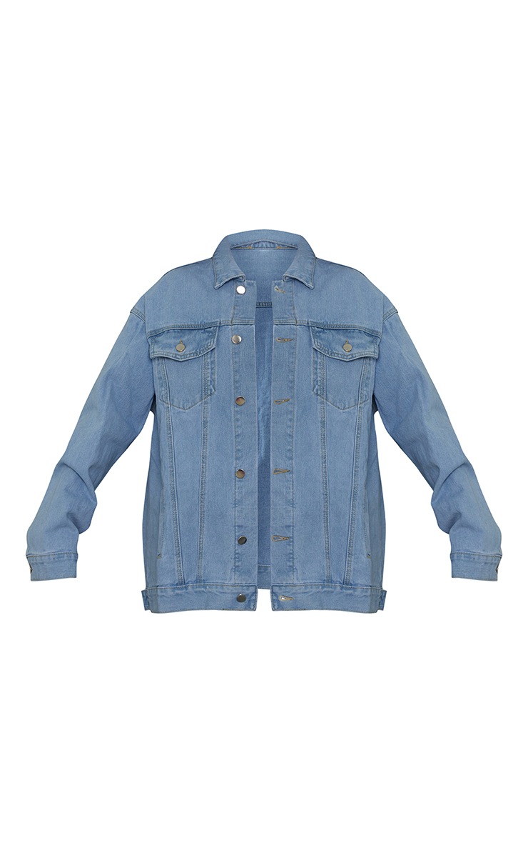 PLT Blue Boyfriend Denim Jacket PrettyLittleThing USA