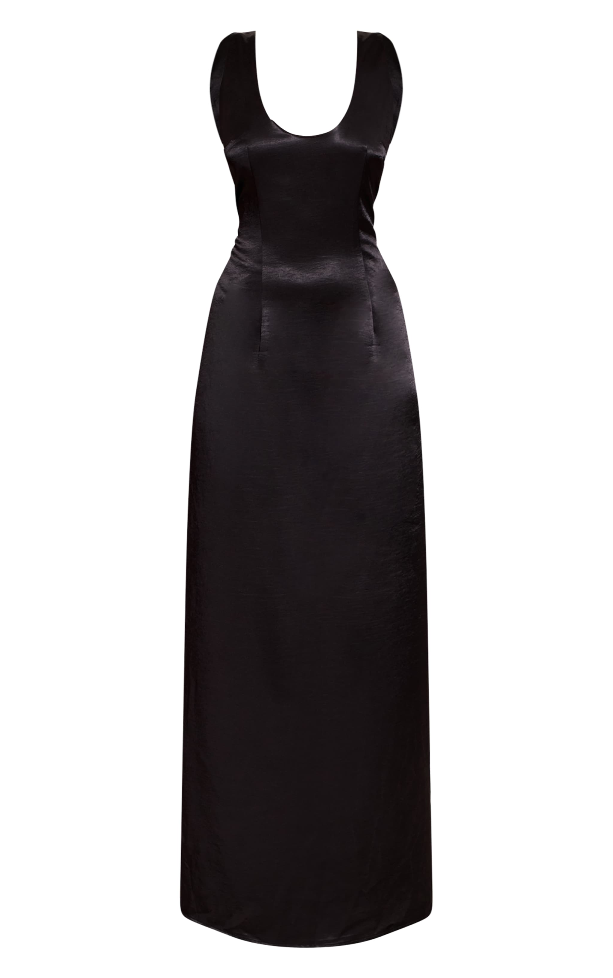 Black Low Back Sleeveless Maxi Dress image 5