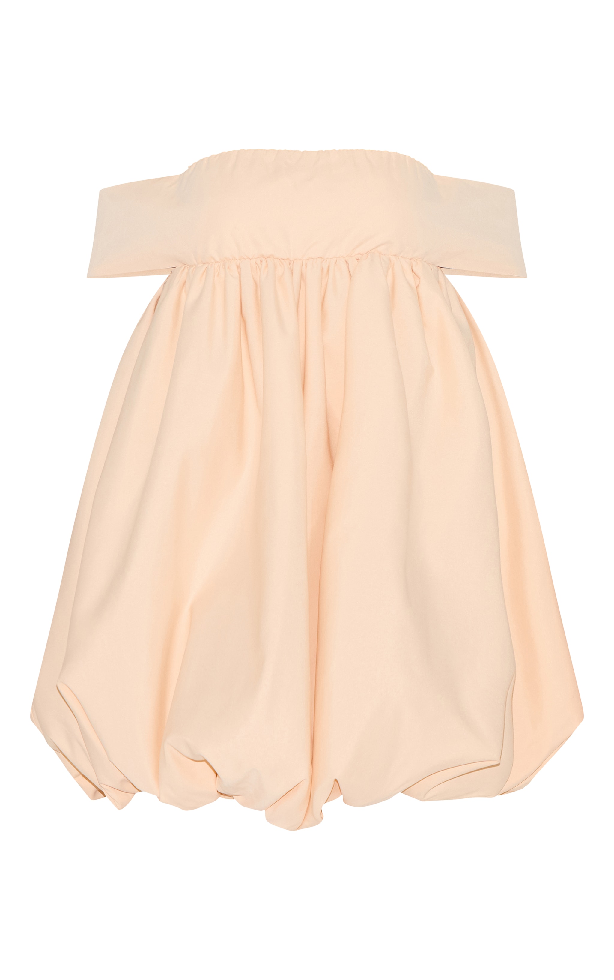 Petite Mini robe bouffante pêche à col bardot image 5