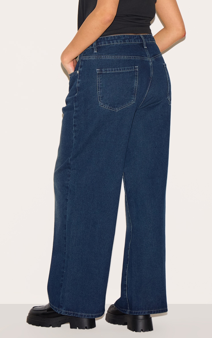 Plus Indigo Wide Leg Jeans image 3