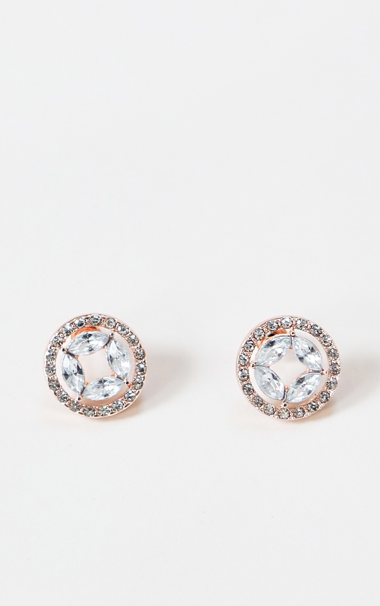 Gold Circular Diamante Small Stud Earring