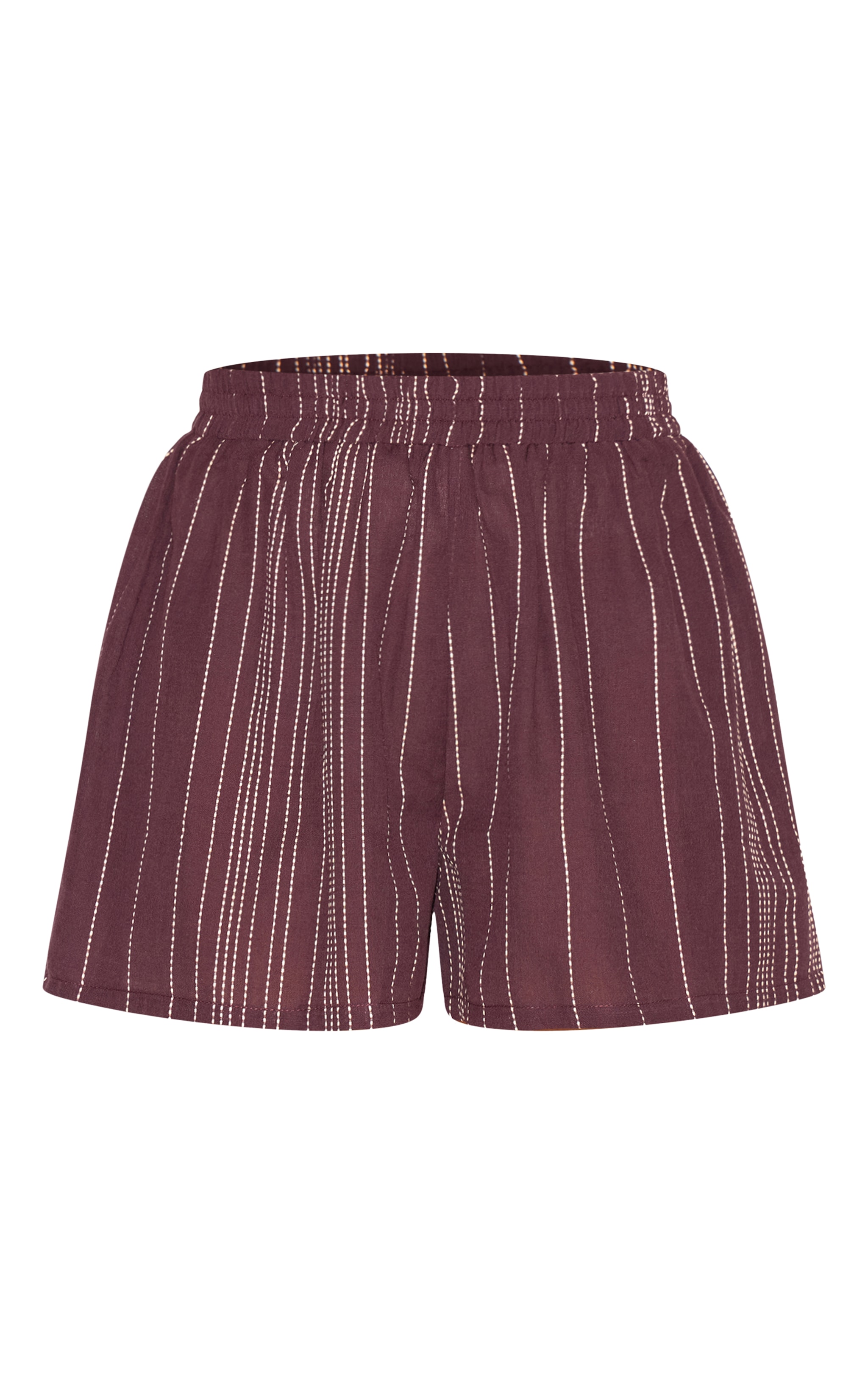 Chocolate Pinstripe Cotton Shorts image 4