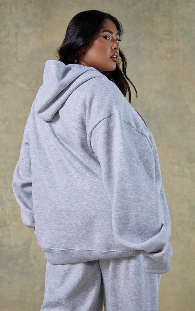 Medium Grey Plus Size Colorblock Patchwork Curved Hem Henley Hoodie