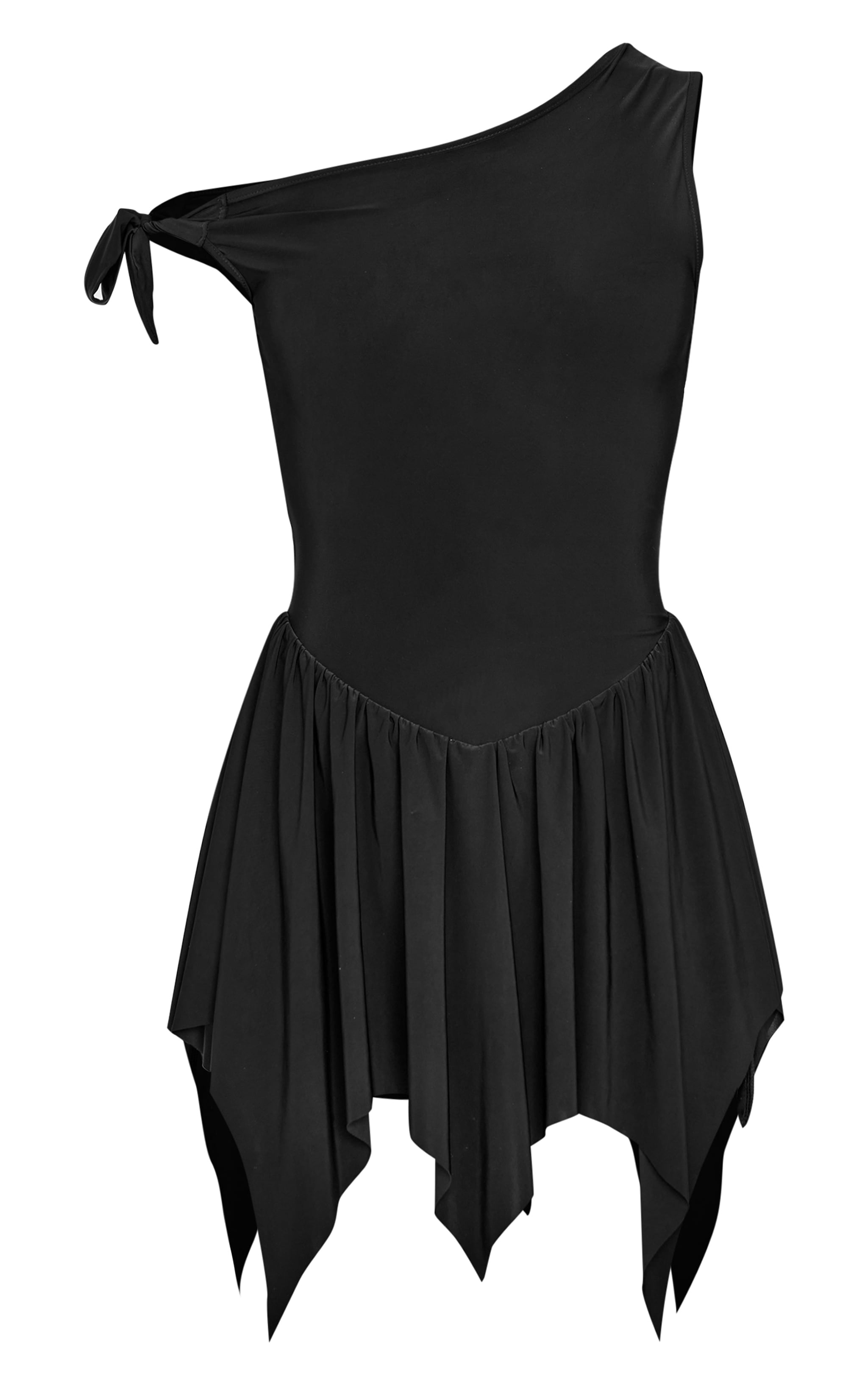 Black Slinky Tie Strap Rara Skort Romper image 1