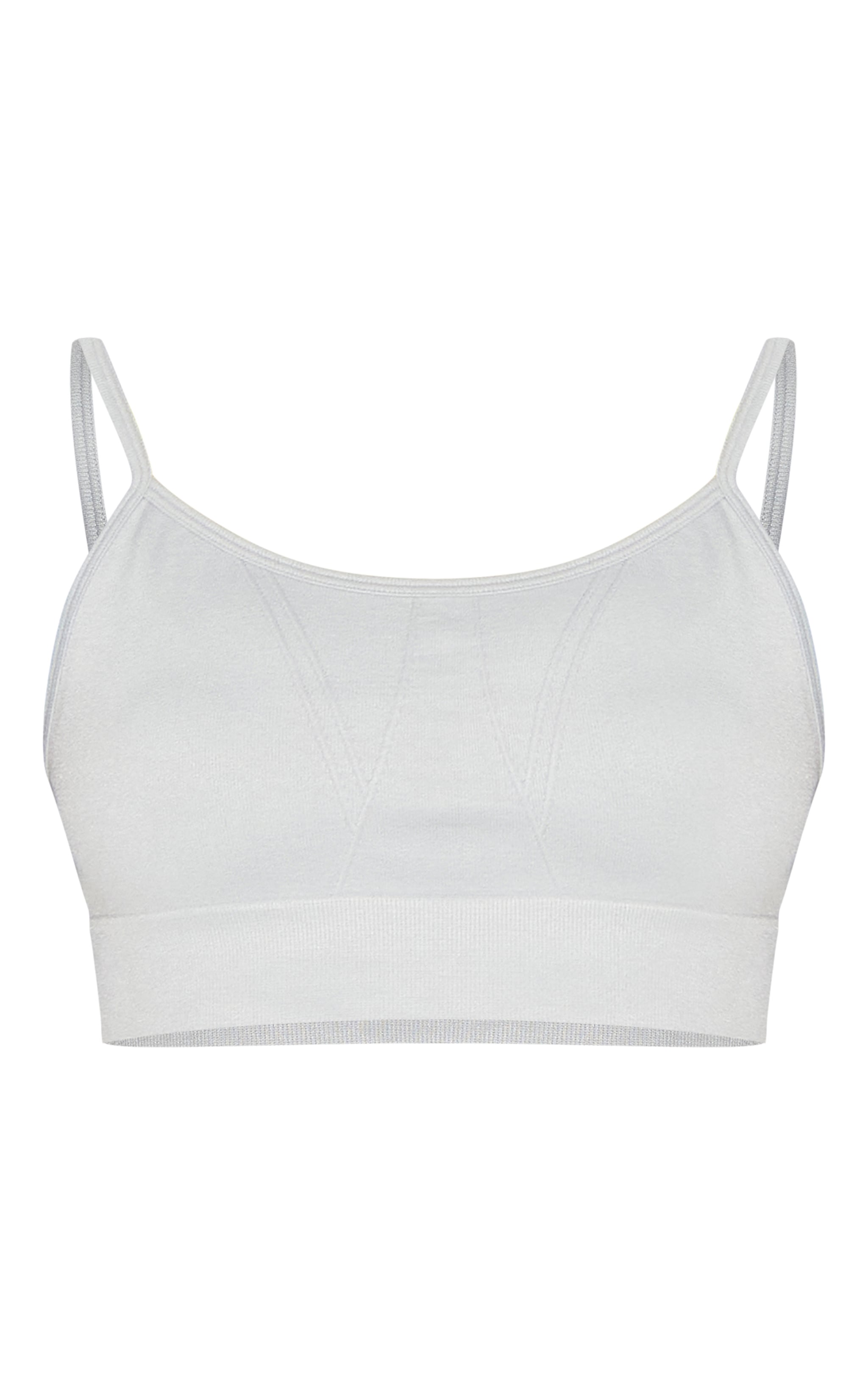 Light Grey Seamless Double Layered Sports Bra image 5