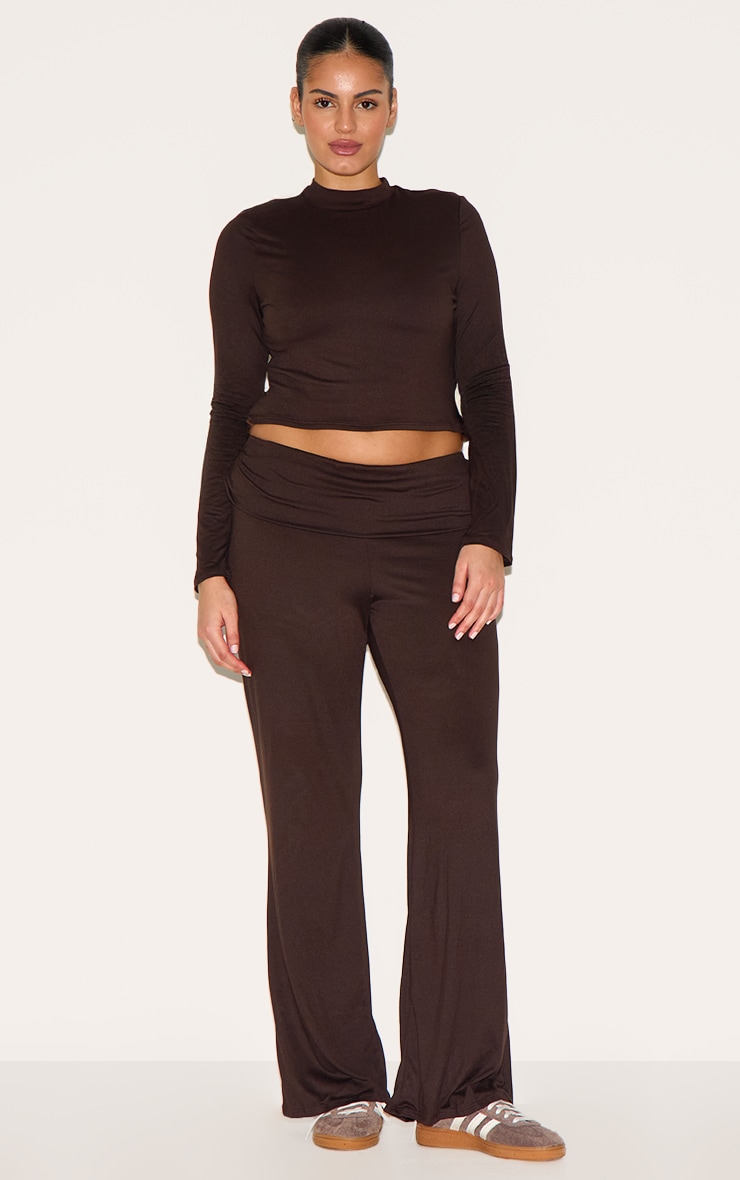 Plus Chocolate Foldover Soft Touch Pants image 1