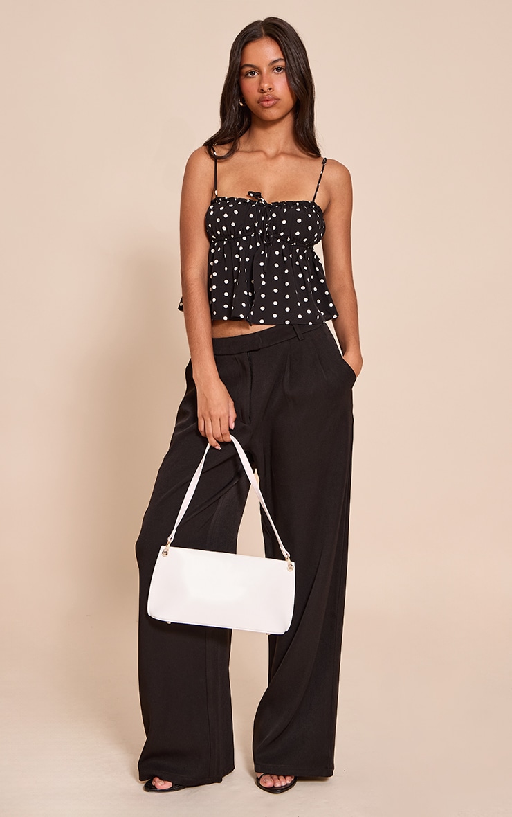 Petite Black Wide Leg Tailored Pants image 1