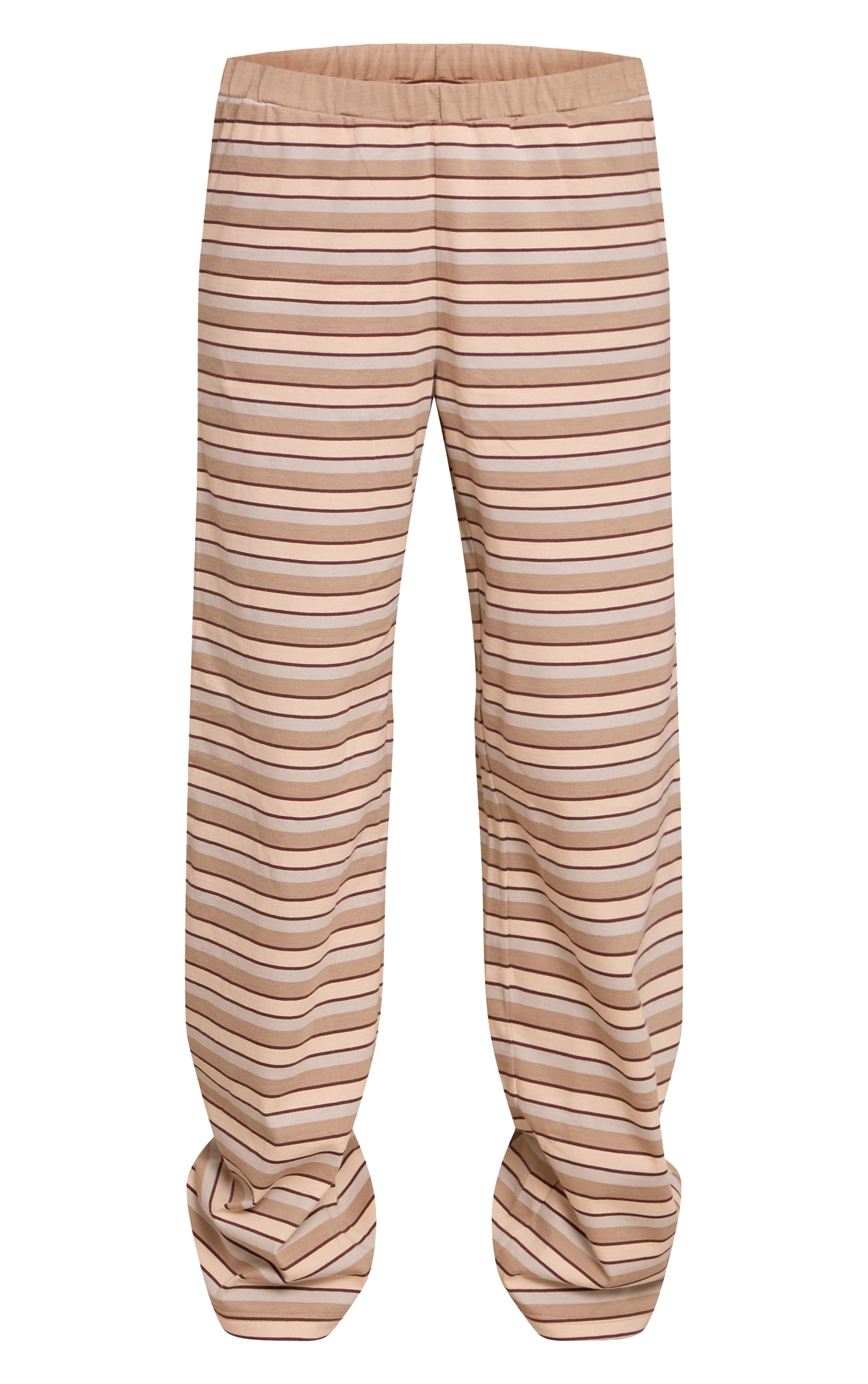 Petite Beige Striped Wide Leg Pants image 5