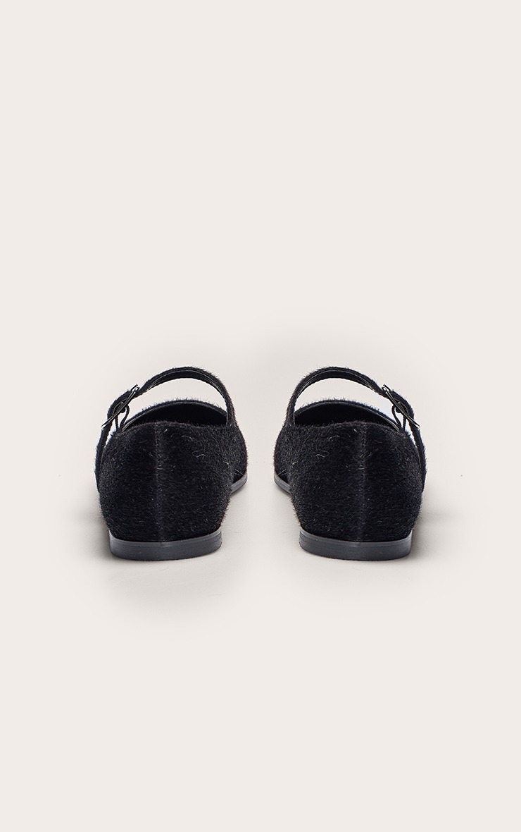 Black Pony Hair Mary Jane Ballet Flats image 4